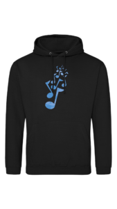 Hoodie - Man Black - OPTION A - Blue - Front