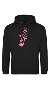 Hoodie - Man Black - OPTION A - Pink - Front