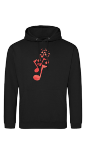 Hoodie - Man Black - OPTION A - Red - Front