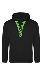 Hoodie - Man Black - OPTION C - Green - Front