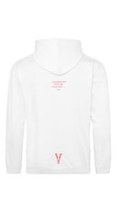 Hoodie - Man White - OPTION A - Red - Back