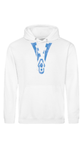 Hoodie - Man White - OPTION B - Blue - Front