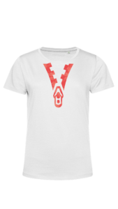 TU02B - Woman White - OPTION B - Red - Front